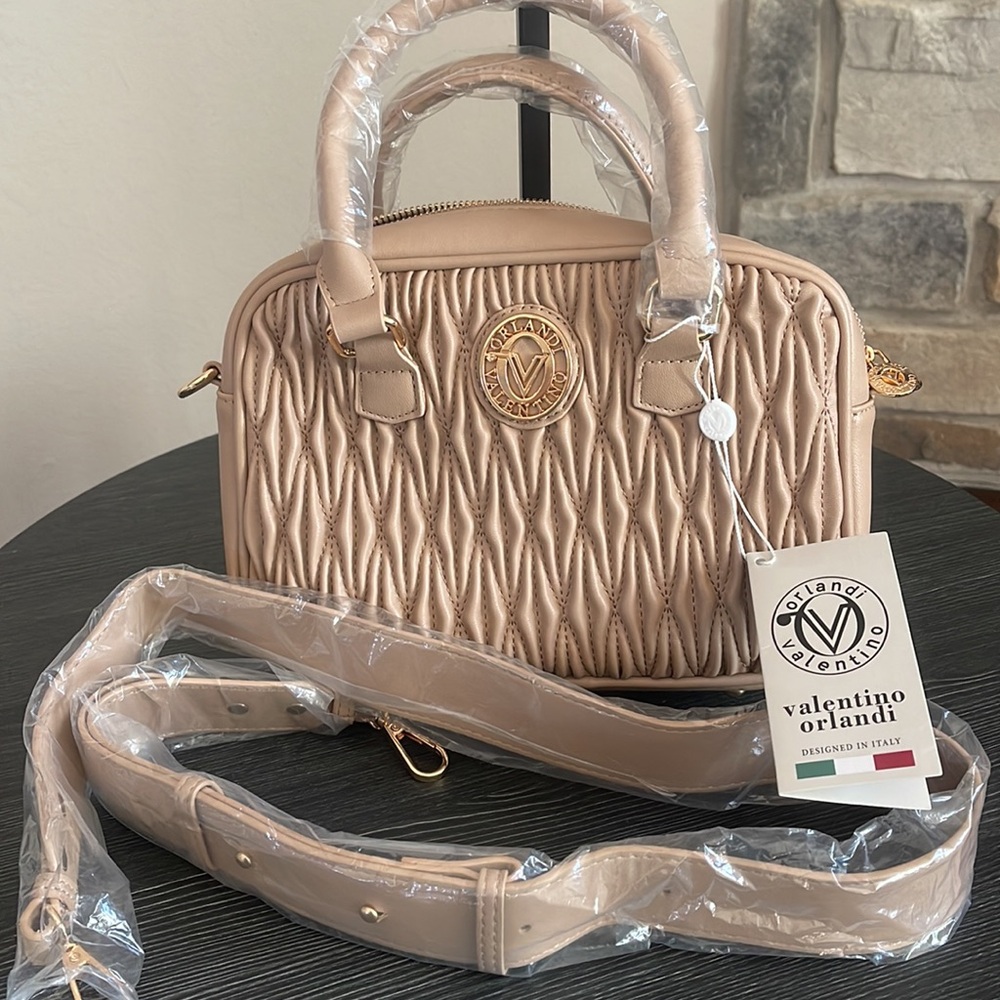Valentino Orlandi Quilted Satchel Crossbody Bag (comes with Christmas Twilly) - Picture 4 of 11
